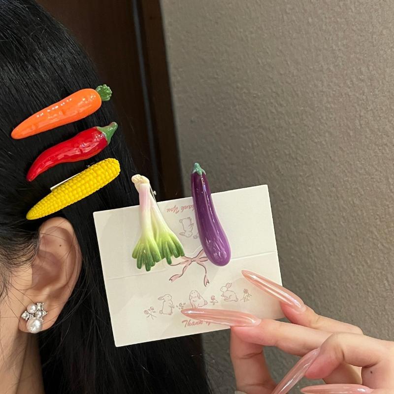 참신하고 재미있는 야채 모양 헤어핀, 사실적인 음식 모 - Health Wellness Lifestyle 리뷰 및 가격