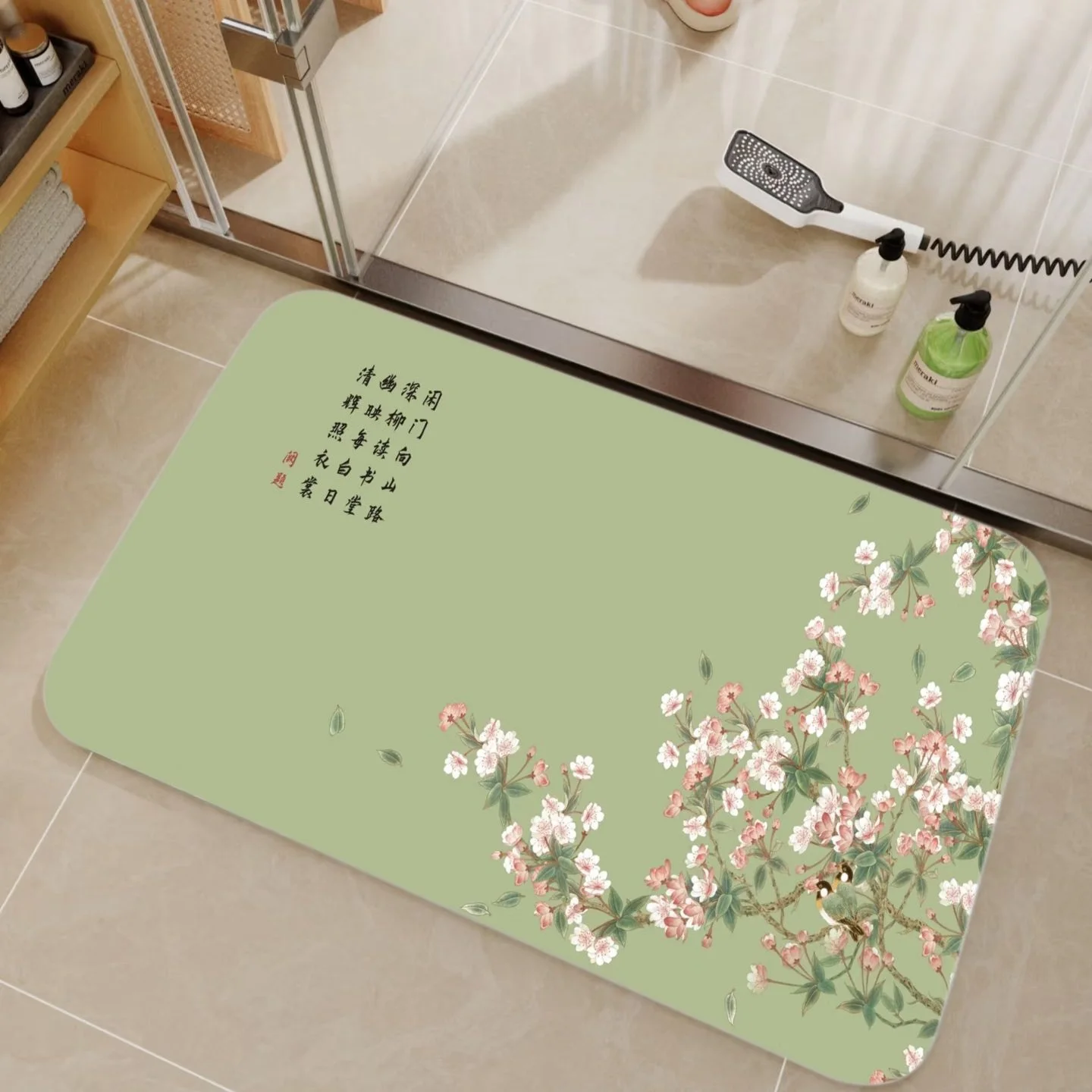 VIKAMA 대나무 및 중국 서예 문양이 새겨진 규조토 - Bamboo Bath Mat 리뷰 및 가격