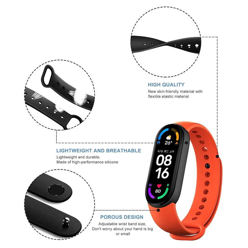 Mi Band 7 6 5 4 3 용 부드러운 실리콘 교 - Health Wellness Bracelet 리뷰 및 가격